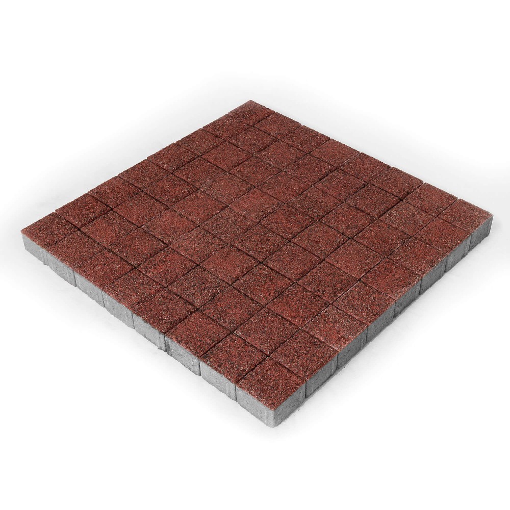 Тротуарная плитка Лувр, Гранит красный 100х100, h=60 мм
