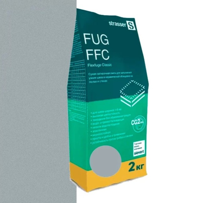 72957 FUG FFС 03 Сухая затирочная смесь для узких швов (1-6 мм), серый, 2 кг