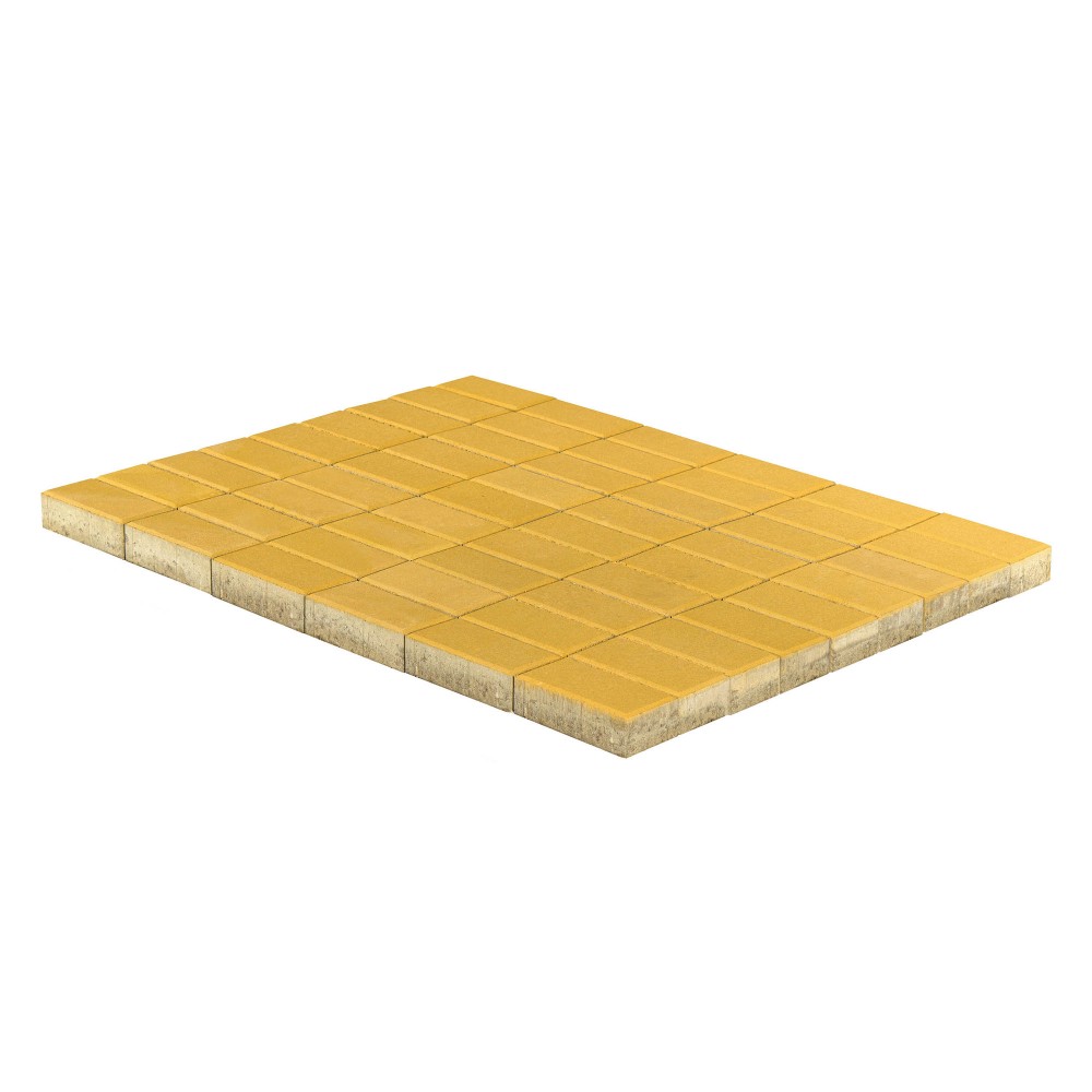 Тротуарная плитка Прямоугольник, Желтый h=40 мм, двухслойная