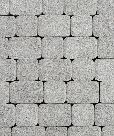Тротуарная плитка Классико, Гранит, Белый,(форма Квадрат с закругленными углами). 40 мм