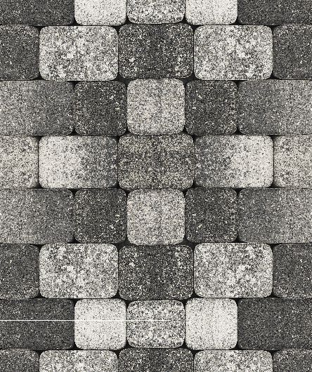 Тротуарная плитка Классико, Гранит Листопад, Антрацит, (форма Квадрат с закругленными углами), 60 мм