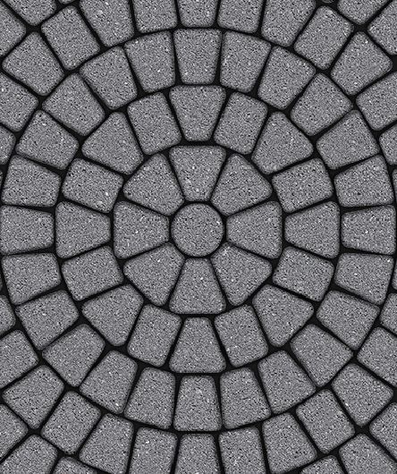 Тротуарная плитка круговая Классико, Стандарт, Серый,  (форма Трапеция), 60 мм