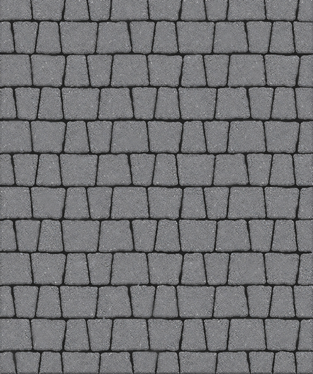Тротуарная плитка Антик, Стандарт, Серый, (форма Трапеция), 60 мм