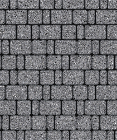 Тротуарная плитка Классико, Стандарт, Серый, (форма Квадрат с закругленными углами), 60 мм
