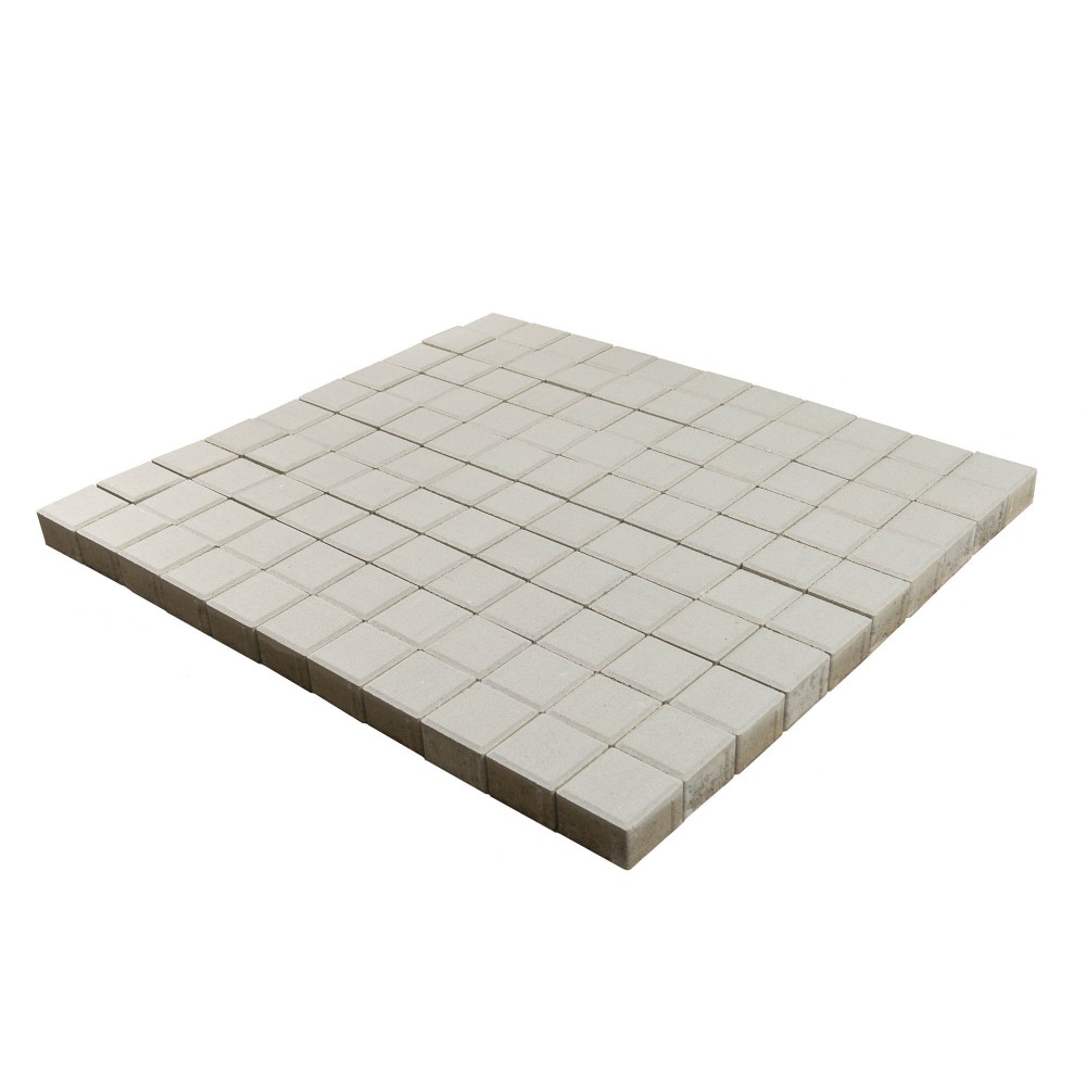 Тротуарная плитка Лувр, Белый, 100x100, h=60 мм