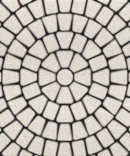 Тротуарная плитка круговая Классико, Стандарт, Белый,  (форма Трапеция), 60 мм