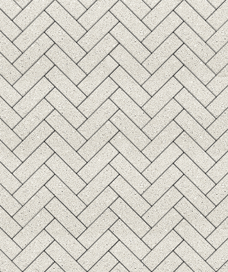 Тротуарная плитка Паркет, Стандарт, Белый, (форма Узкий прямоугольник), 60 мм