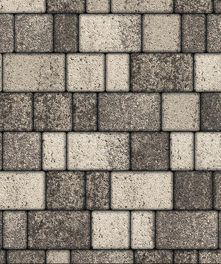 Тротуарная плитка Старый город, Гранит Листопад, Антрацит, (форма Прямоугольник), 60 мм