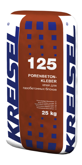 125 Кладочная смесь  для ячеистого бетона PORENBETONKLEBER зимняя, 25 кг