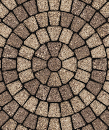 Тротуарная плитка Классико круговая, Гранит Листопад, Хаски,  (форма Трапеция), 60 мм