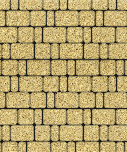 Тротуарная плитка Классико, Стандарт, Желтый, (форма Квадрат с закругленными углами), 60 мм