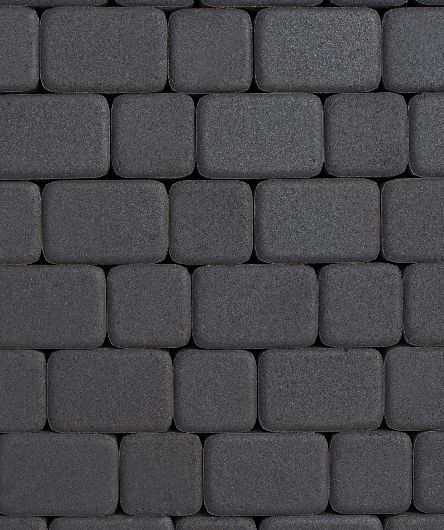 Тротуарная плитка Классико, Стандарт, Черный, (форма Квадрат с закругленными углами), 40 мм
