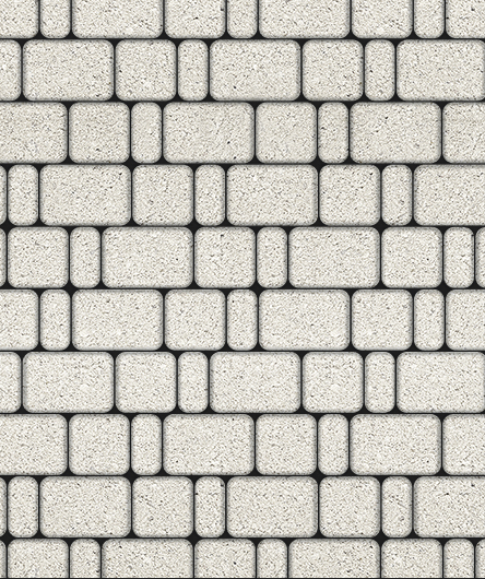 Тротуарная плитка Классико, Стандарт, Белый, (форма Квадрат с закругленными углами), 60 мм