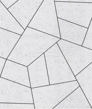 Тротуарная плитка Оригами, Гранит, Белый, (форма Многоугольник), 80 мм