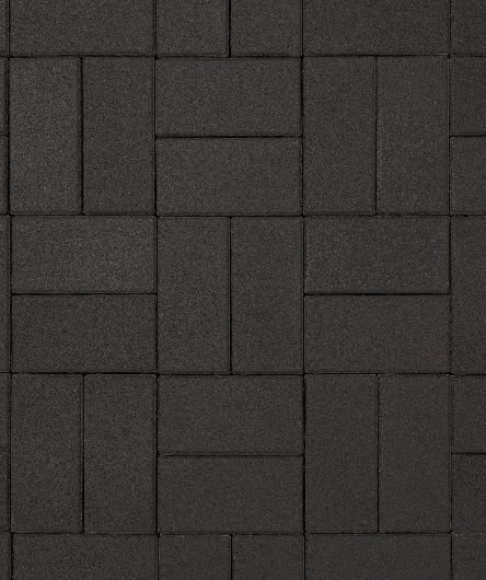 Тротуарная плитка Прямоугольник, Стандарт, Черный, (форма Прямоугольник), 40 мм