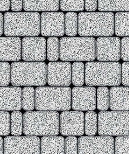 Тротуарная плитка Классико, Стоунмикс, Бело-черный, (форма Квадрат с закругленными углами), 60 мм