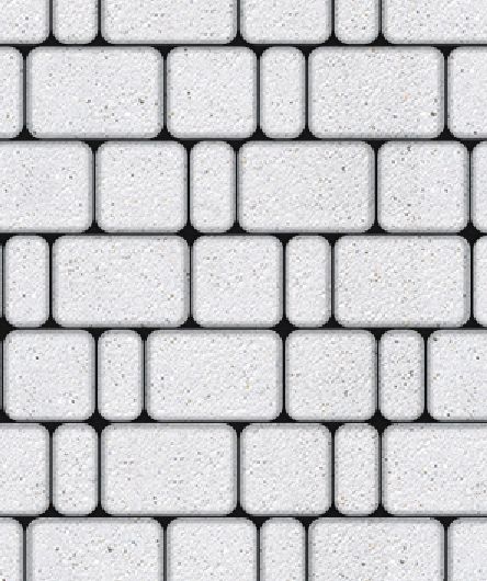 Тротуарная плитка Классико, Стоунмикс, Белый, (форма Квадрат с закругленными углами), 60 мм