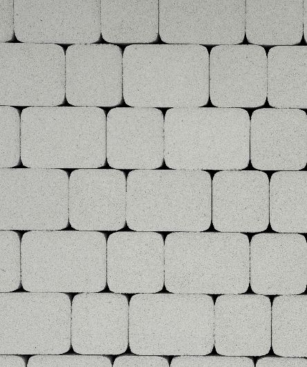 Тротуарная плитка Классико, Стоунмикс, Белый, (форма Квадрат с закругленными углами), 40 мм