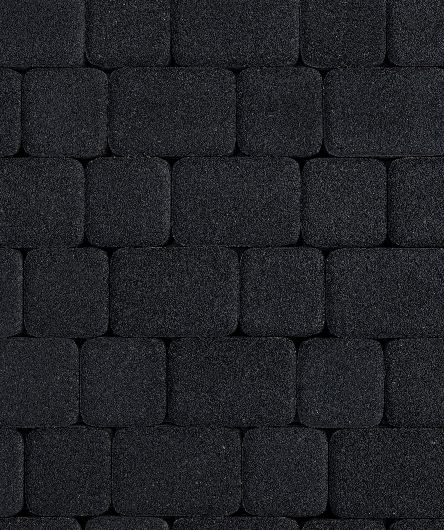 Тротуарная плитка Классико, Стоунмикс, Черный, (форма Квадрат с закругленными углами), 40 мм