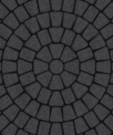 Тротуарная плитка Классико круговая, Стоунмикс, Черный, (форма Трапеция), 60 мм