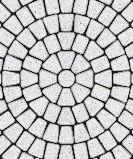 Тротуарная плитка Классико круговая, Стоунмикс, Белый, (форма Трапеция), 60 мм