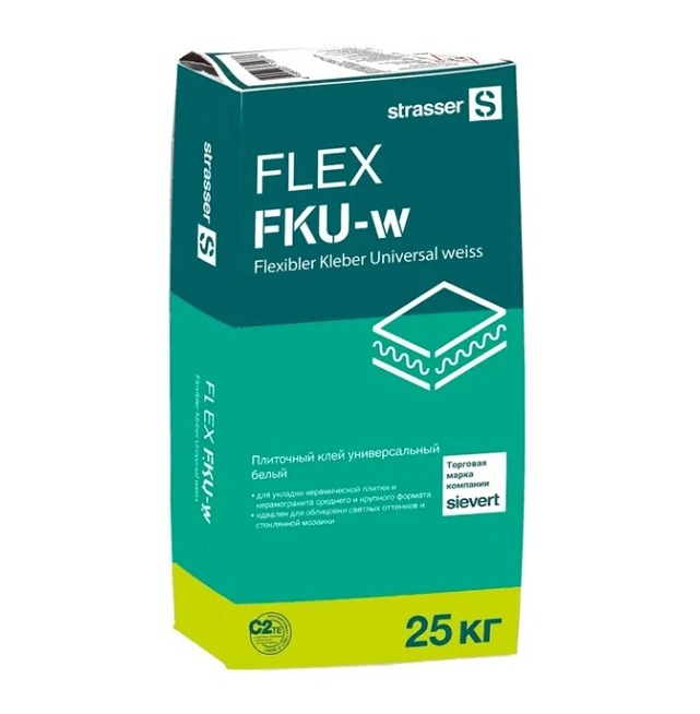 72984 FLEX FKU-w Плиточный клей, универсальный, белый (С2, ТЕ), 25 кг