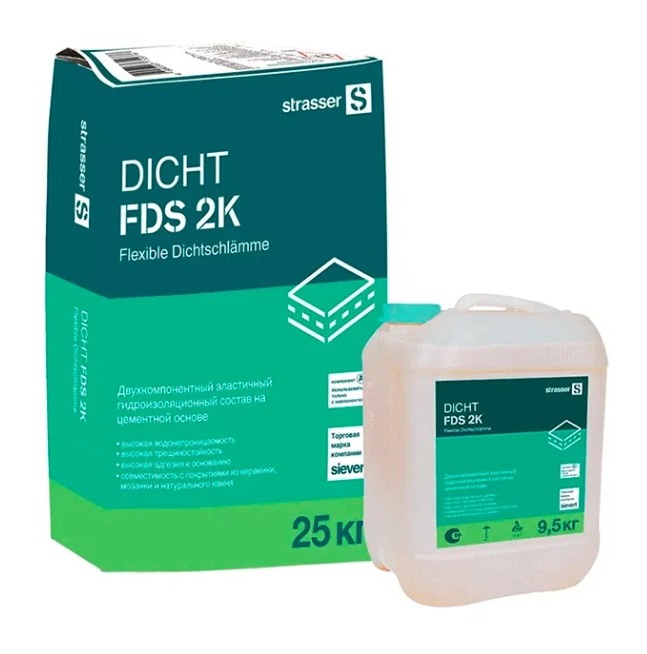 72042 DICHT FDS 2K Двухкомпонентный эластичный гидроизоляционный состав