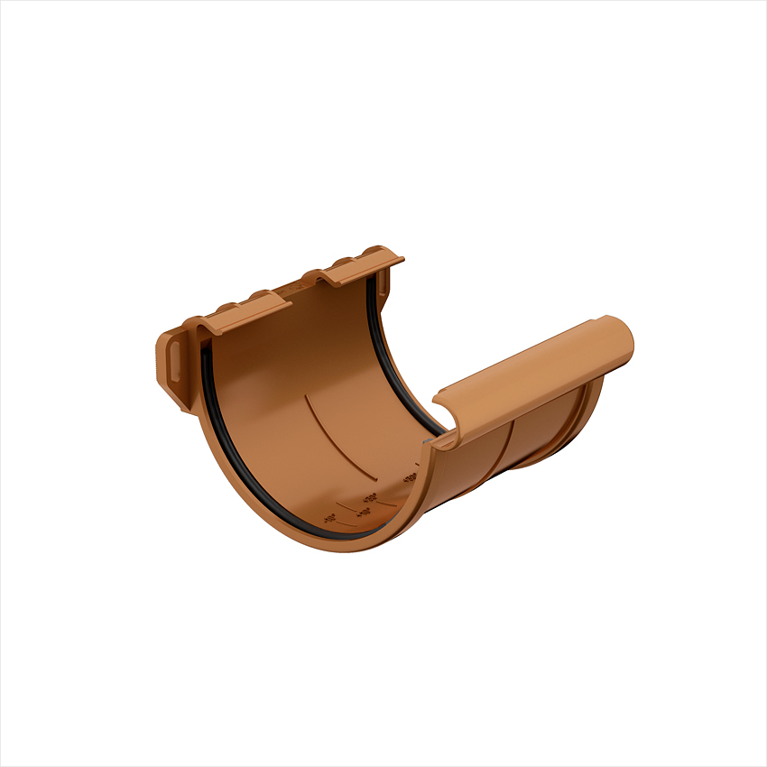 Соединитель желоба в комплекте д.124  Galeco PVC  RAL 8017 (шоколад)